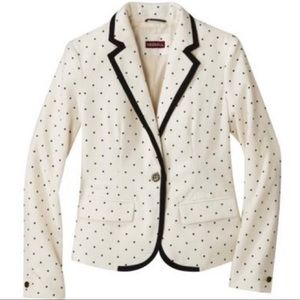 Cream Blazer with Black polka Dots and Tipping